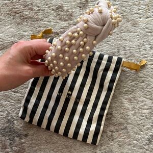 Lele Sadoughi Knotted Pearl Headband in Blush